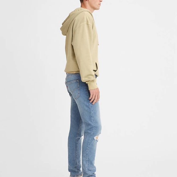 Levi's 512 Slim Fit Distressed Tapered Light Wash Jeans - Picture 2 of 16